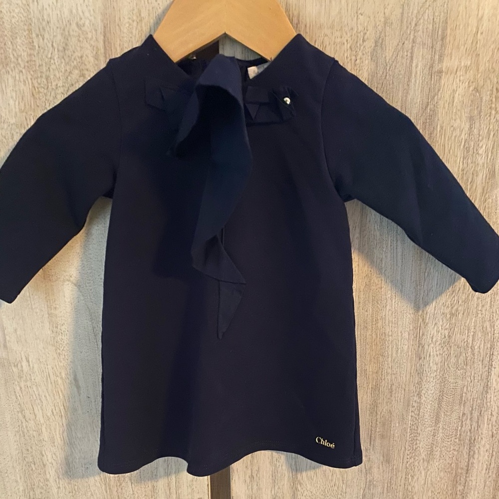 Chloe Baby Girl’s Navy Blue Dress w/Ruffle Detail SZ:6 months